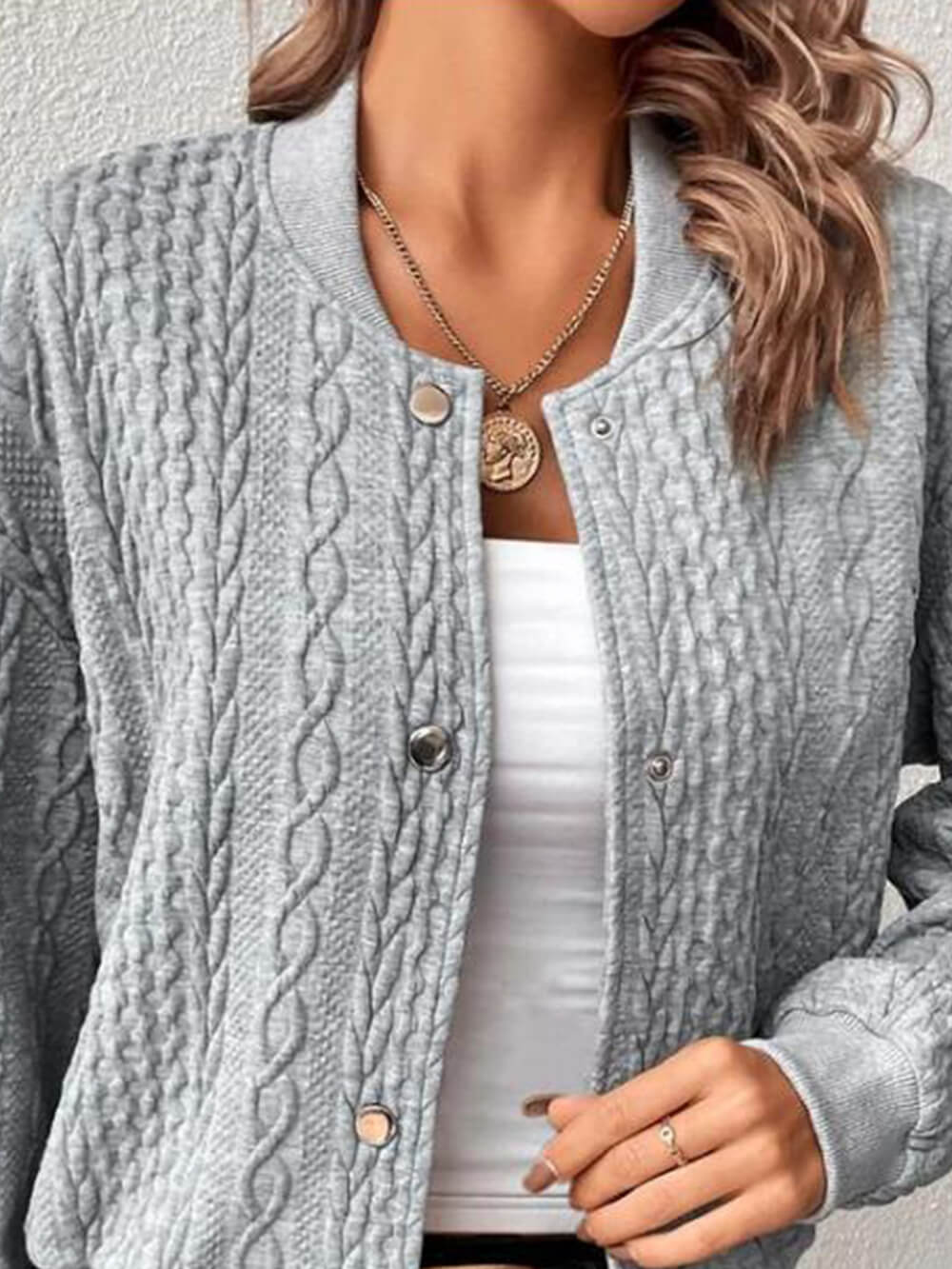 Jacquard-Jacke mit großzügigem Schnitt