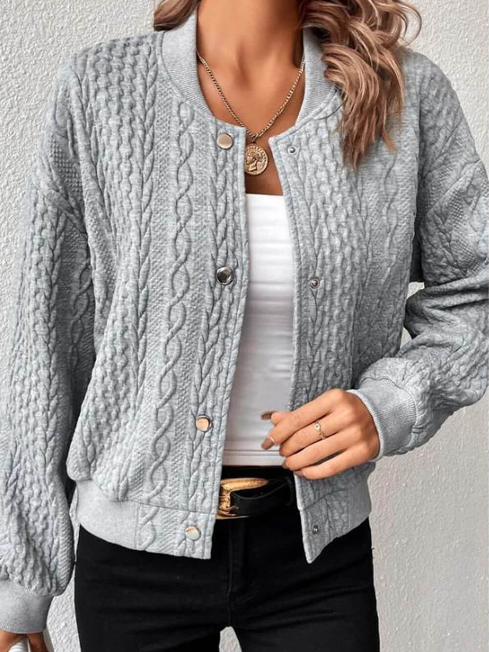 Jacquard-Jacke mit großzügigem Schnitt