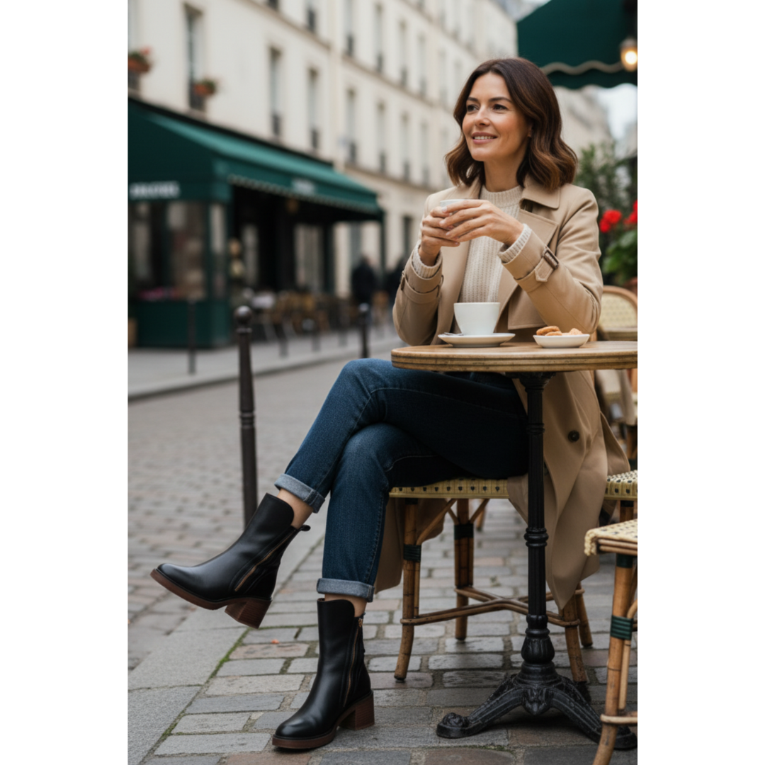 VALORINE™ | Schwarze Stiefel mit Absatz für Komfort und Stil