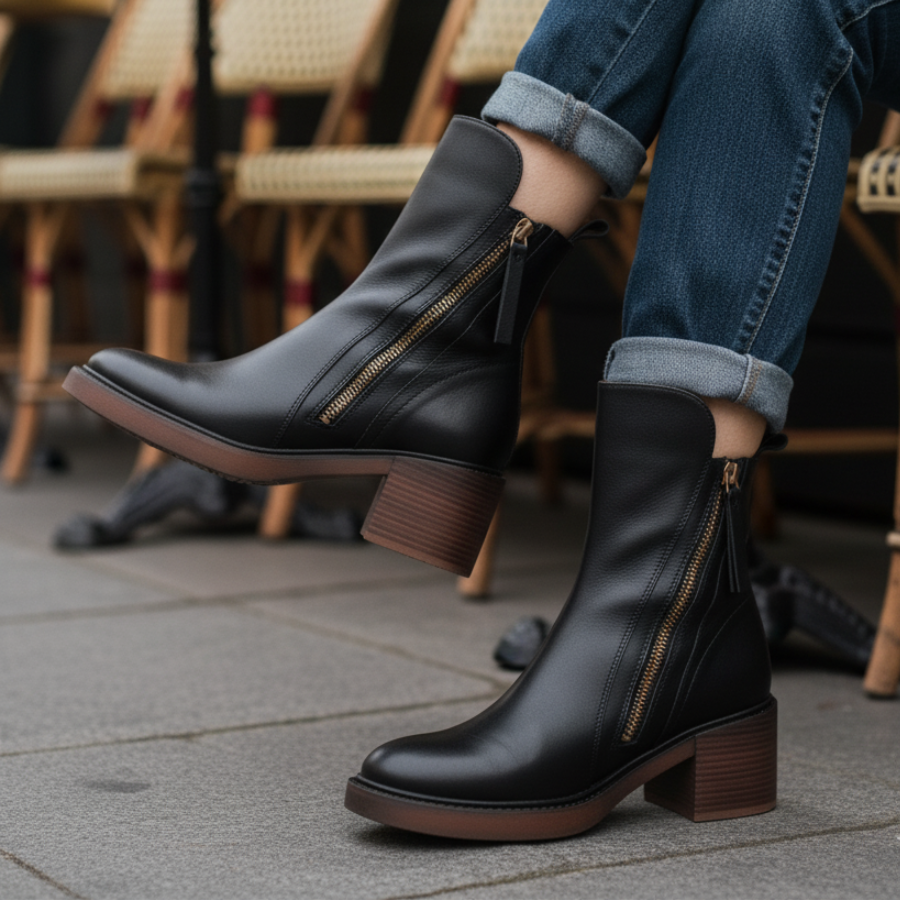 VALORINE™ | Schwarze Stiefel mit Absatz für Komfort und Stil