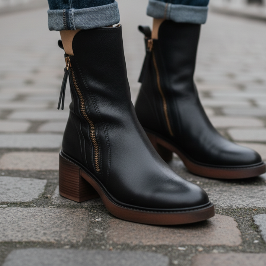 VALORINE™ | Schwarze Stiefel mit Absatz für Komfort und Stil