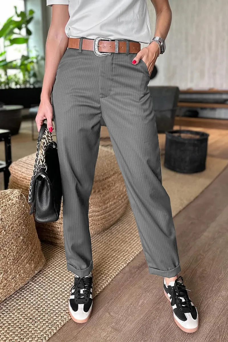 MATHILDA | ELEGANTE, FIGURBETONENDE HOSE MIT STREIFEN