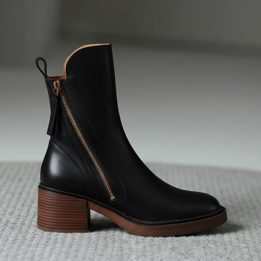 VALORINE™ | Schwarze Stiefel mit Absatz für Komfort und Stil