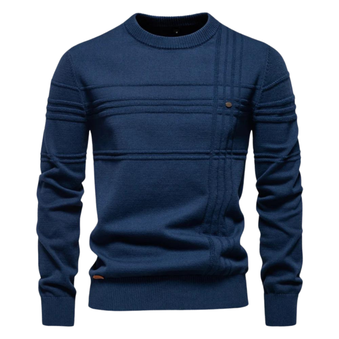 Bryson | Baumwoll-Herrenpullover mit Streifenmuster