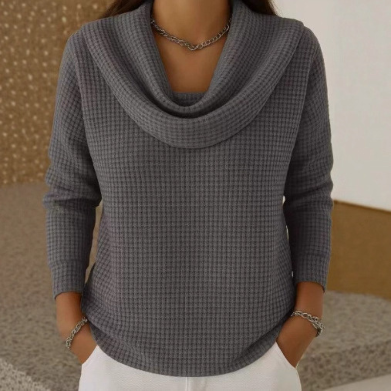 AMBER™ | Eleganter Pullover mit Warmem Komfort und Fließendem Wasserfall-Ausschnitt für Jeden Tag