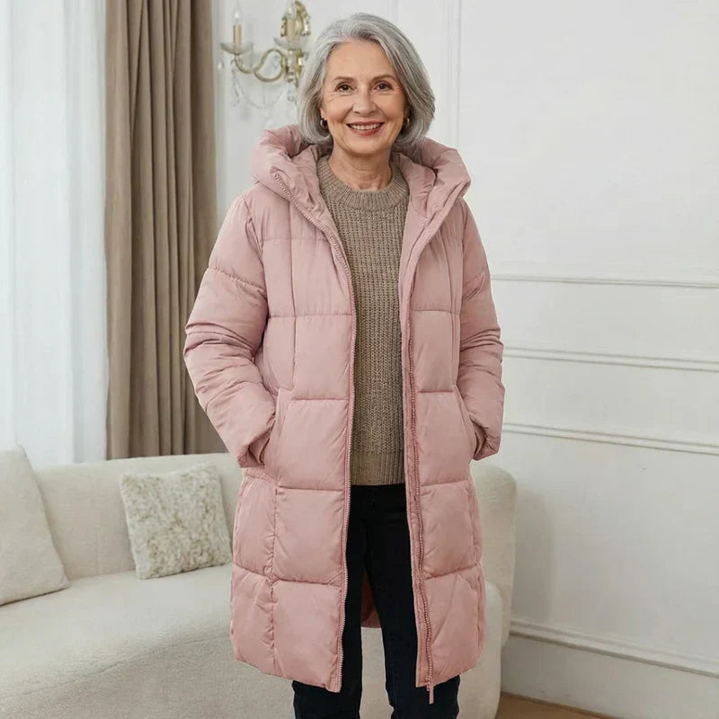 SANNE™ | Lange Gewatteerde Winterjacke mit Warmem Komfort und Zeitlosem Stil