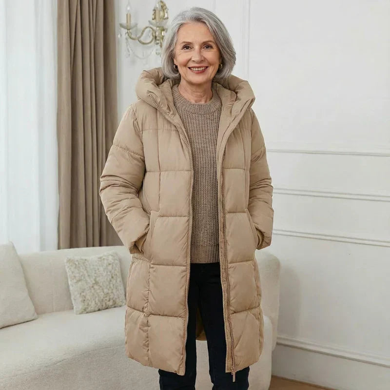 SANNE™ | Lange Gewatteerde Winterjacke mit Warmem Komfort und Zeitlosem Stil