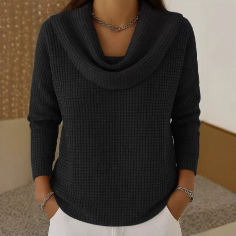 AMBER™ | Eleganter Pullover mit Warmem Komfort und Fließendem Wasserfall-Ausschnitt für Jeden Tag