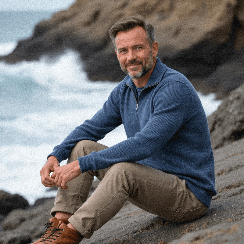 Finn | Eleganter Pullover mit Reißverschlusskragen