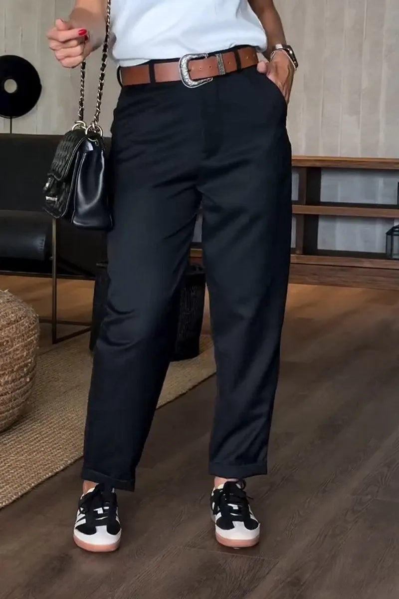MATHILDA | ELEGANTE, FIGURBETONENDE HOSE MIT STREIFEN