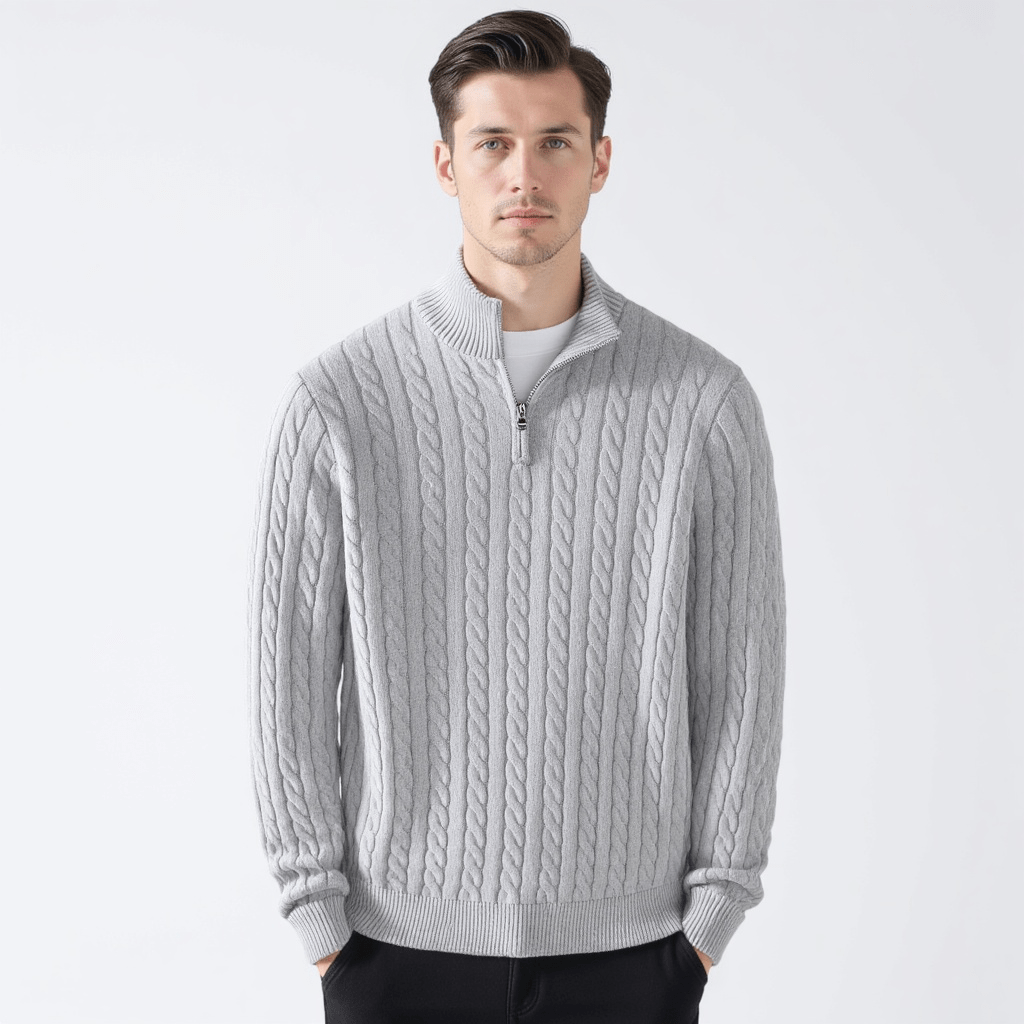 TAEBAEK | Gerippter Pullover mit Reißverschluss und einzigartigem Design