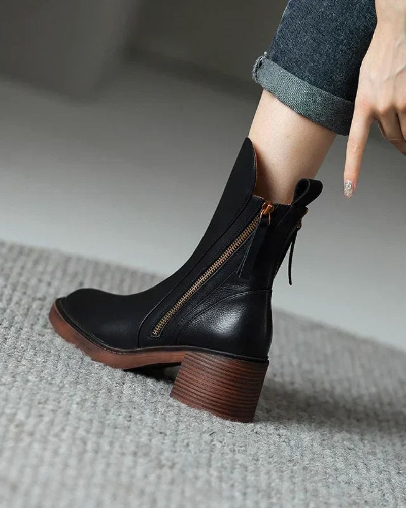 VALORINE™ | Schwarze Stiefel mit Absatz für Komfort und Stil