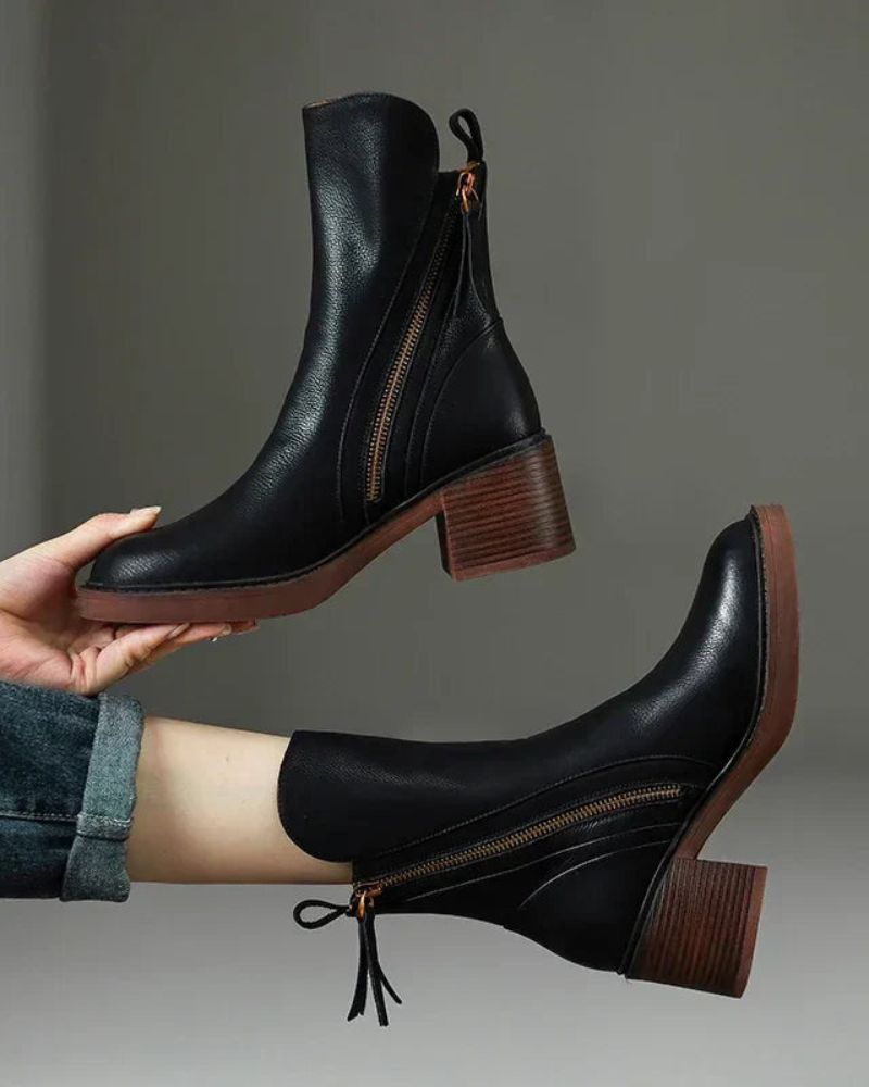 VALORINE™ | Schwarze Stiefel mit Absatz für Komfort und Stil
