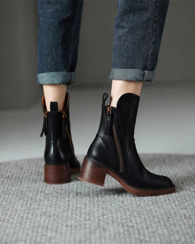 VALORINE™ | Schwarze Stiefel mit Absatz für Komfort und Stil