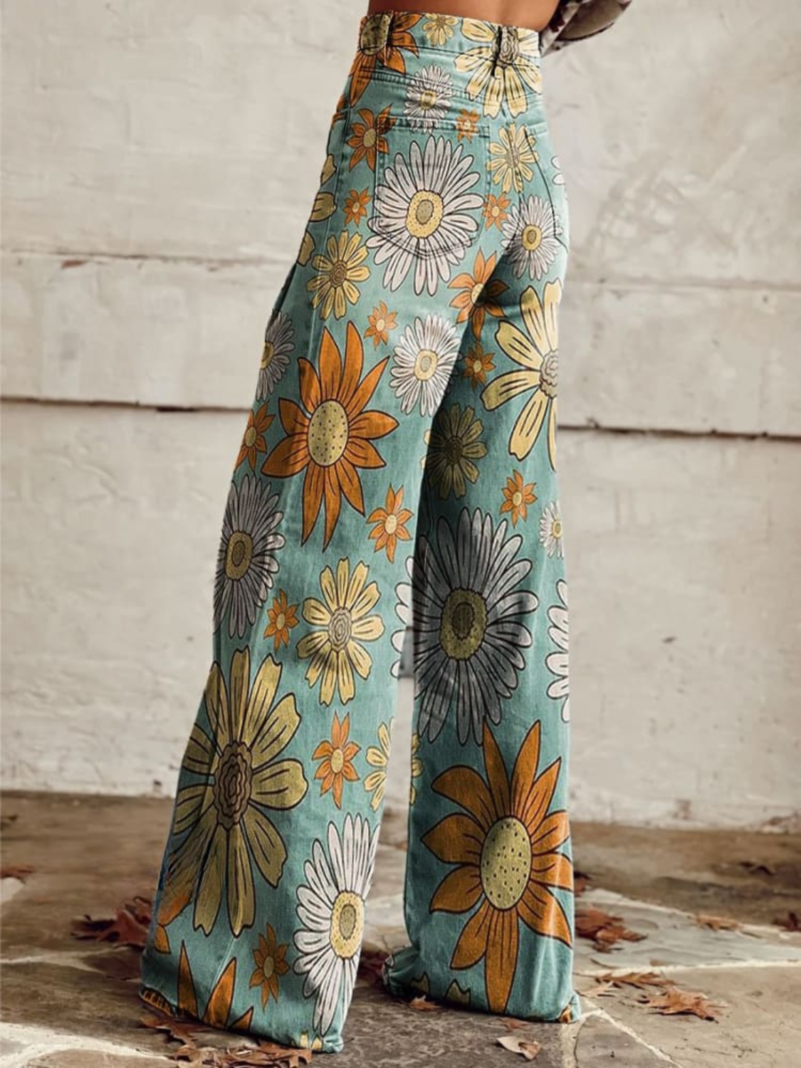 CIRILLA | Vintage Blumenmuster Palazzo Hose