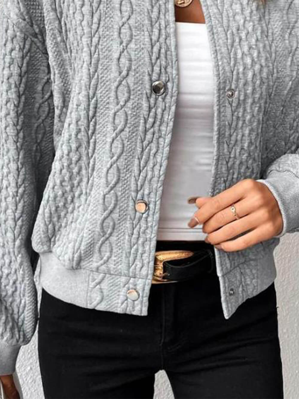 Jacquard-Jacke mit großzügigem Schnitt