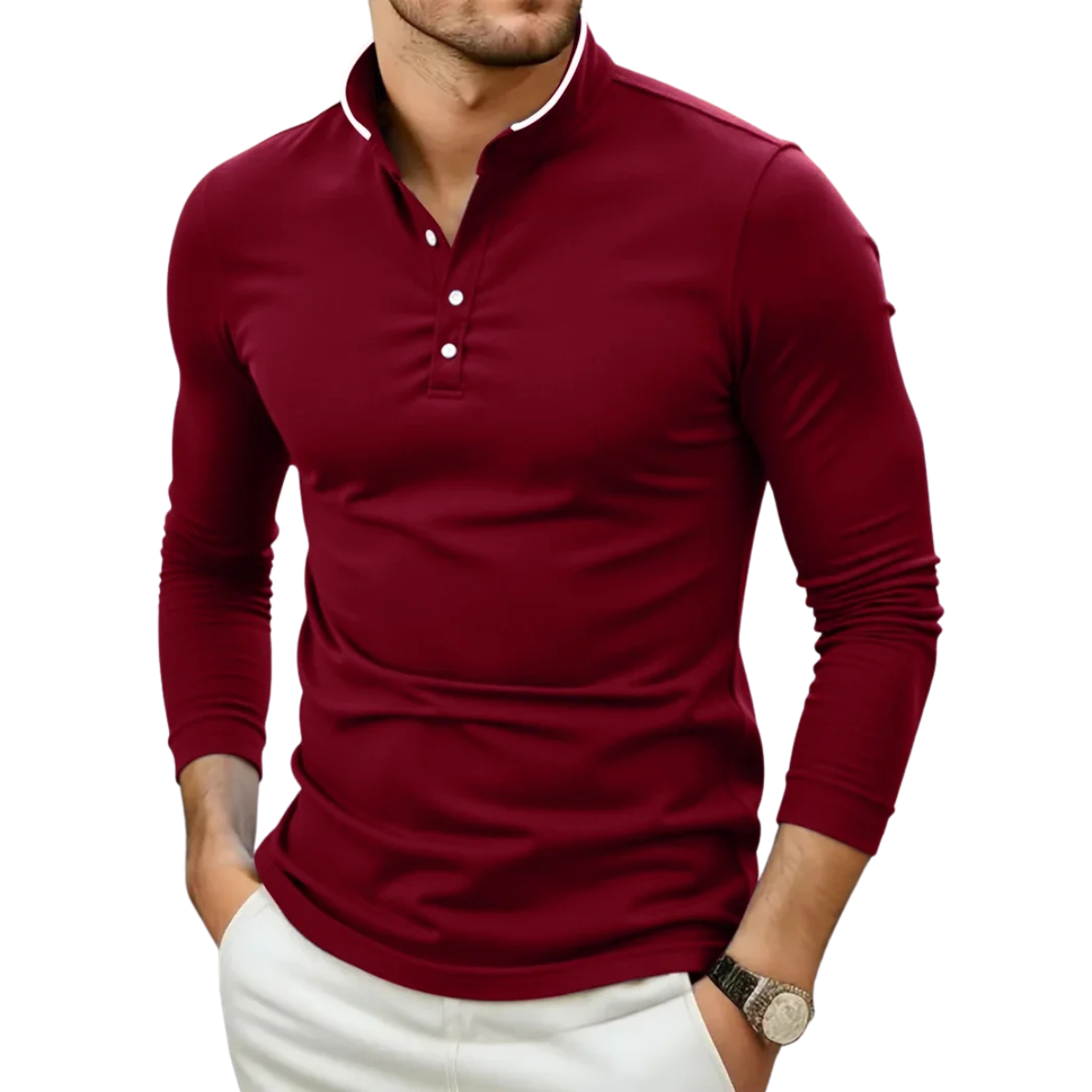 DAMIEN | LUXURIÖSER HOHER KRAGEN-PULLOVER MIT LANGEN ÄRMELN FÜR HERREN