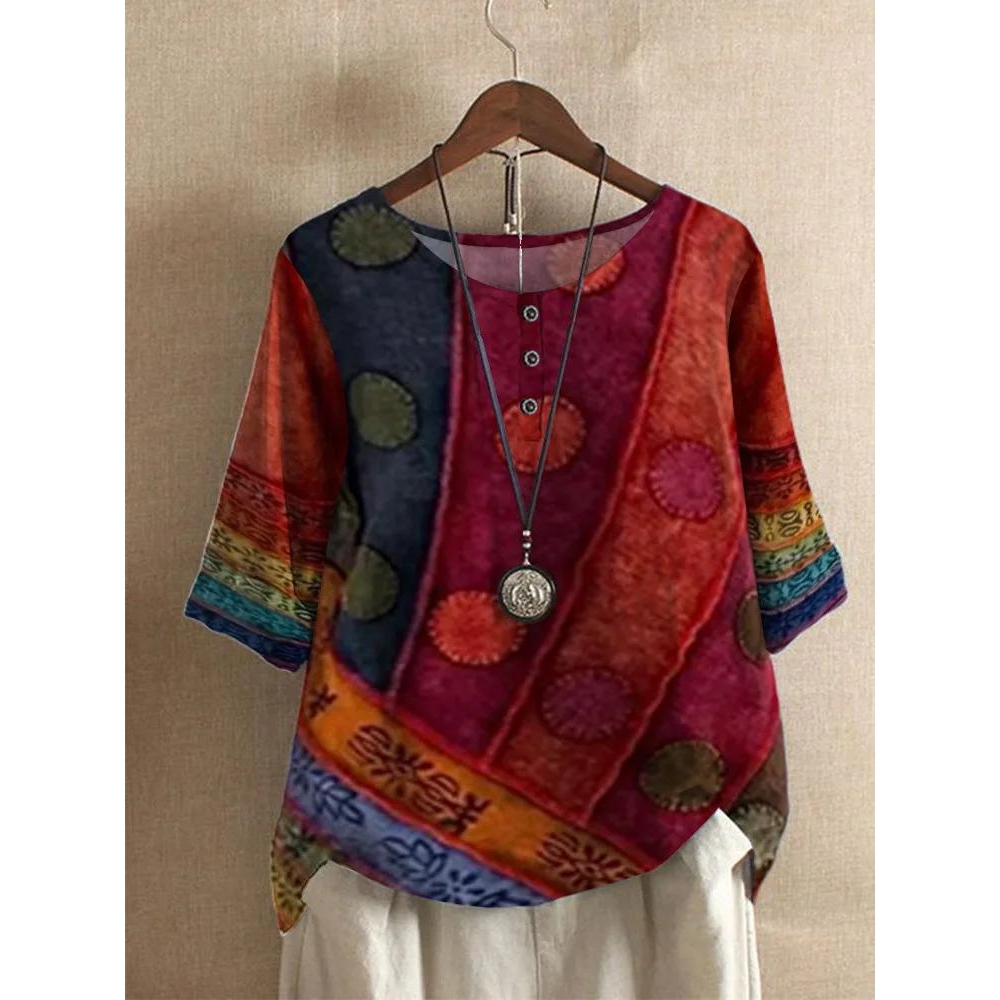 Valarie - Bohemian Bunte Bluse
