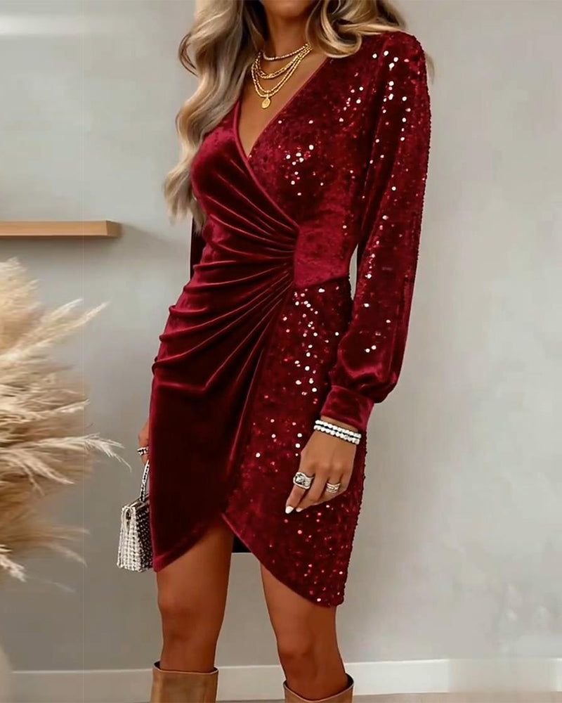 Emilia | Festliches Midi-Kleid mit V-Ausschnitt