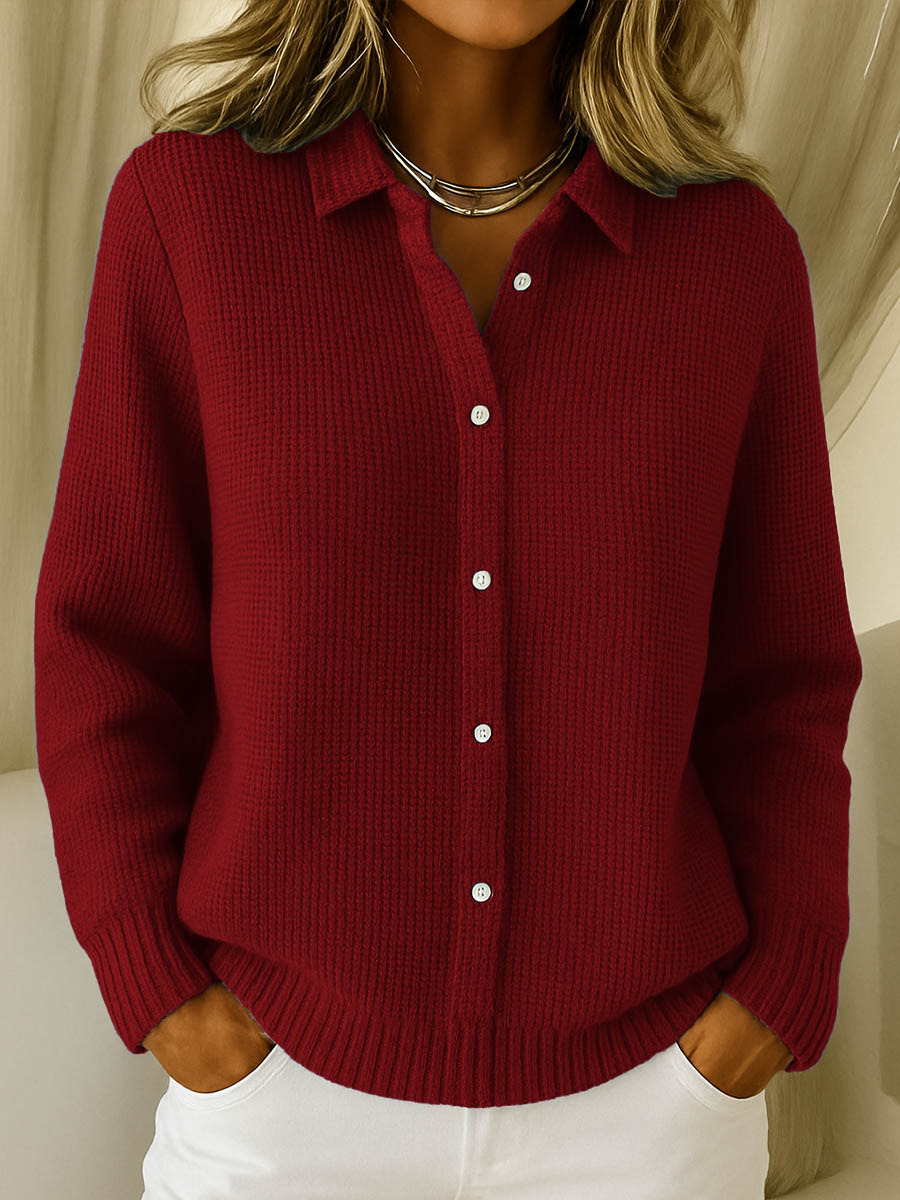 Maeve | Klassischer Strickknopf-Cardigan