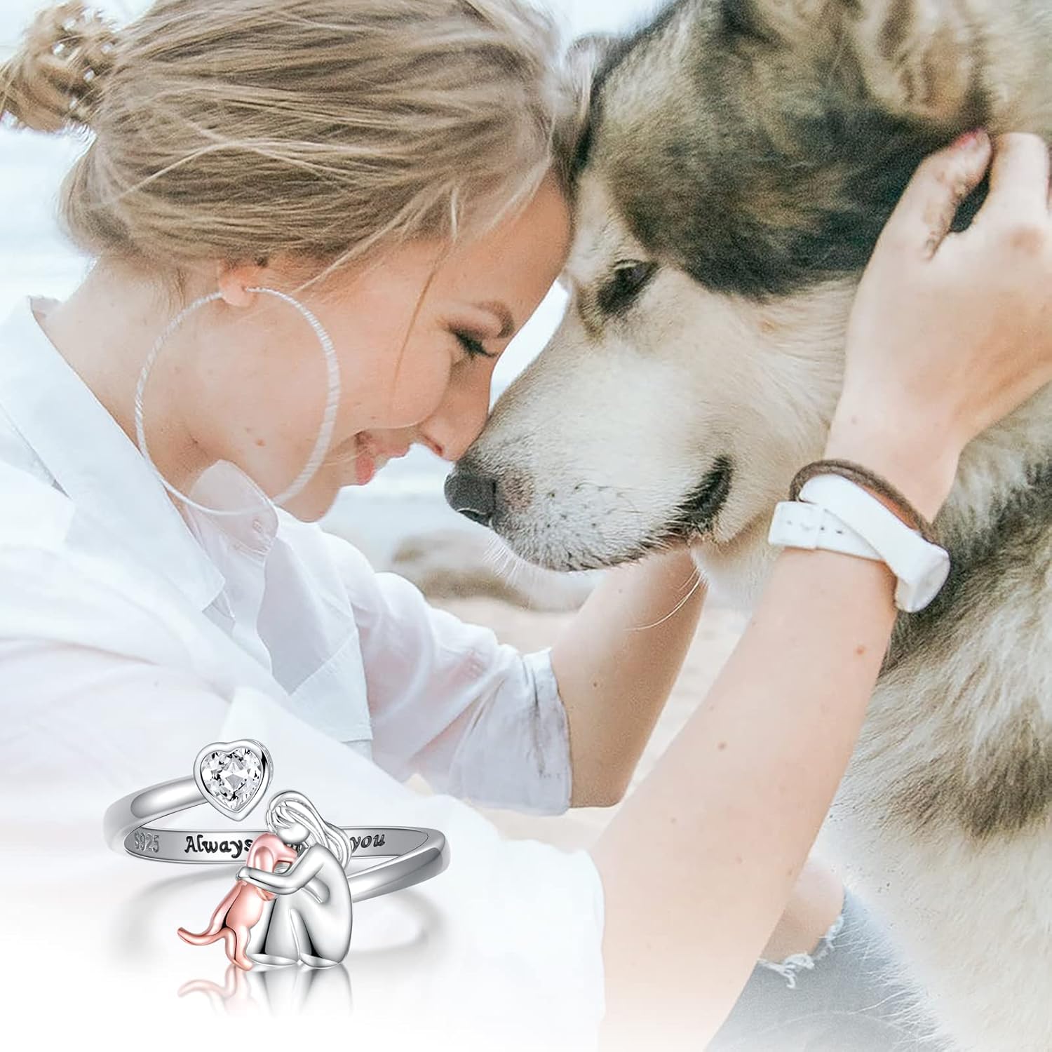 Anne™ - Ring mit Hundesymbol (Rosa)