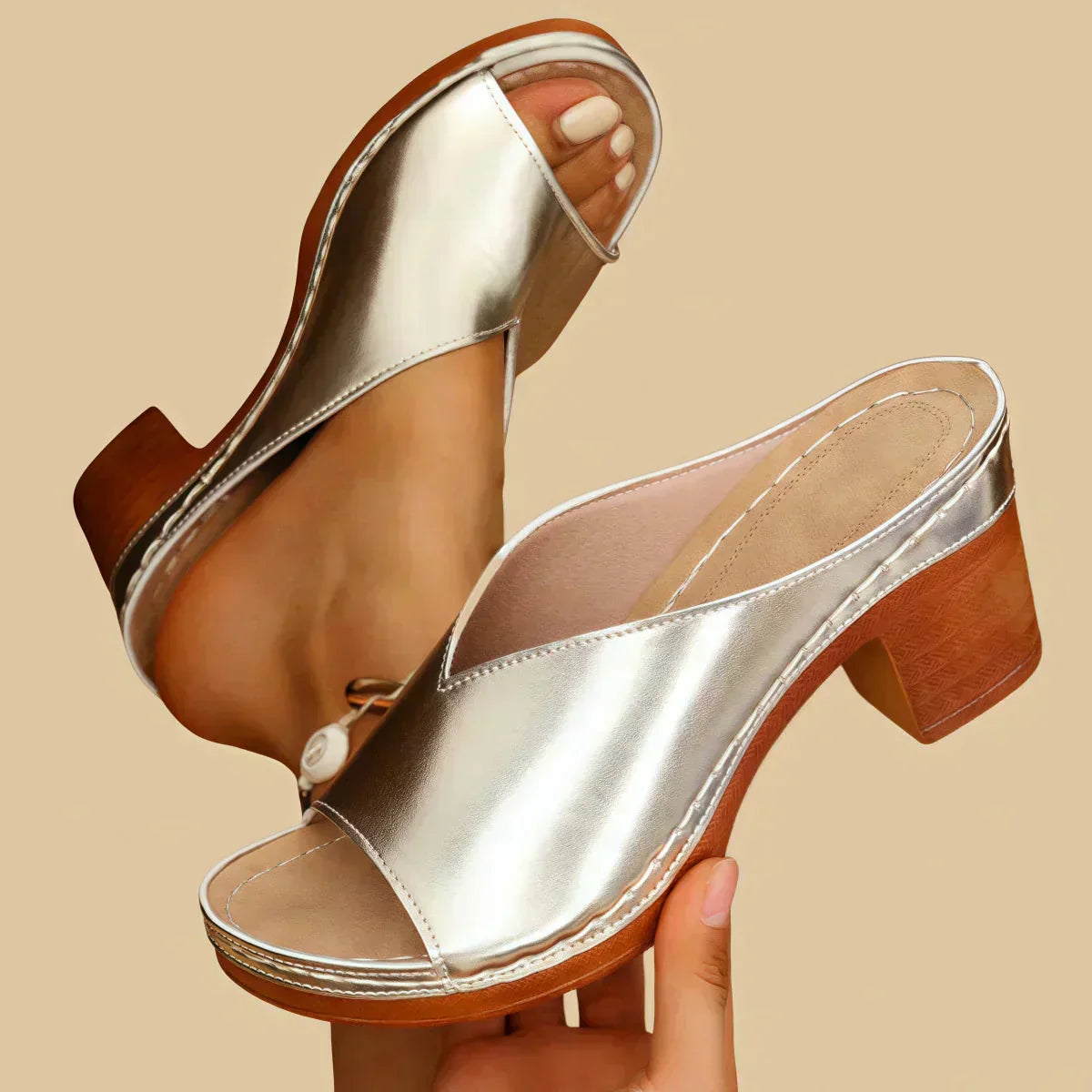GABRIELLA | Orthopädische Sandalen mit Breitem Absatz Elegant und Komfortabel für Jeden Tag