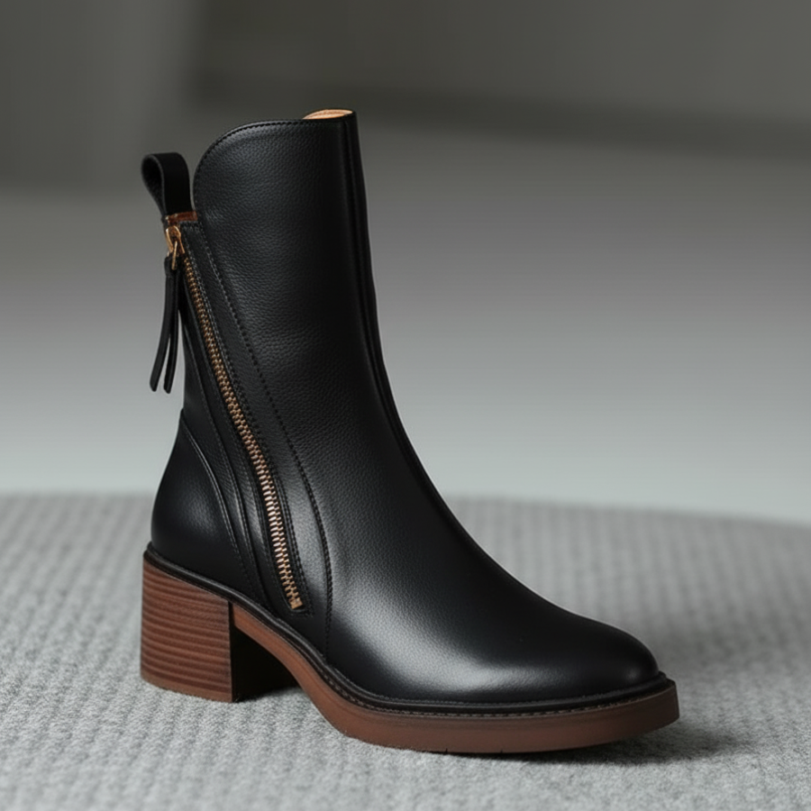 VALORINE™ | Schwarze Stiefel mit Absatz für Komfort und Stil