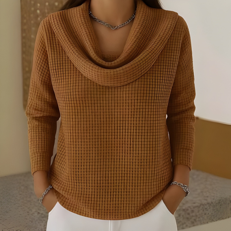 AMBER™ | Eleganter Pullover mit Warmem Komfort und Fließendem Wasserfall-Ausschnitt für Jeden Tag