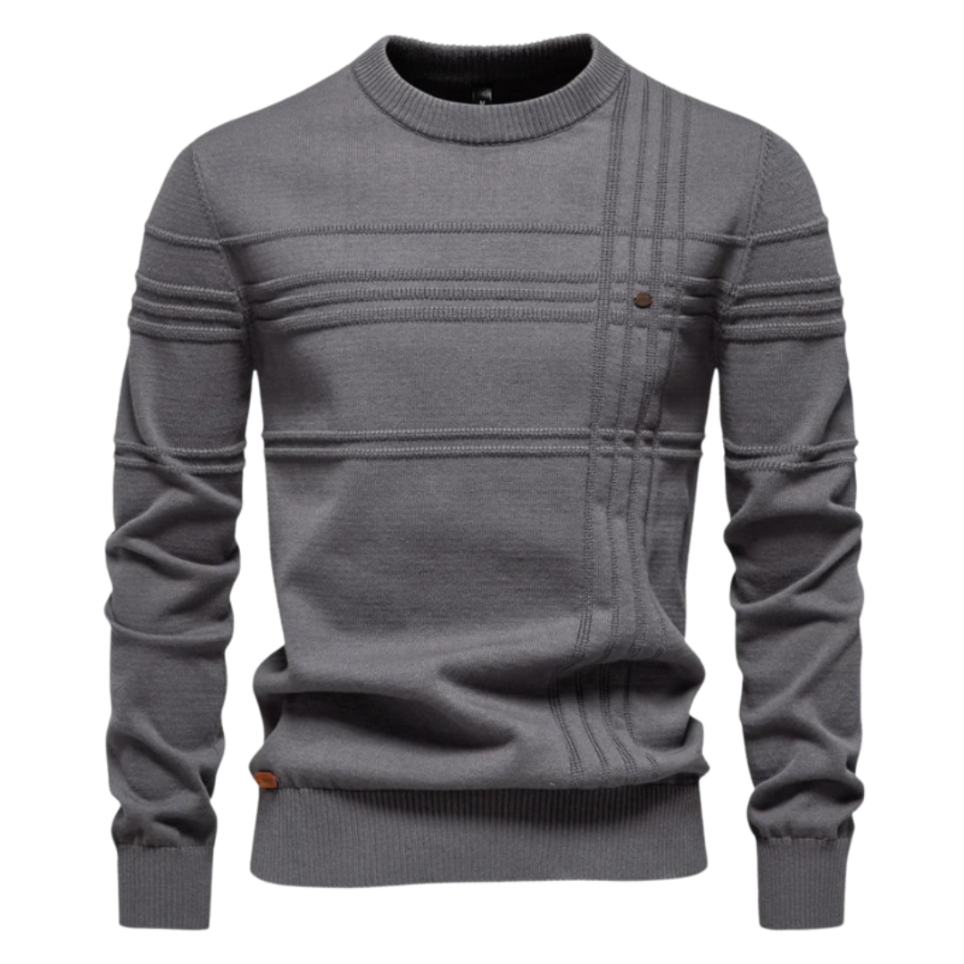 Bryson | Baumwoll-Herrenpullover mit Streifenmuster