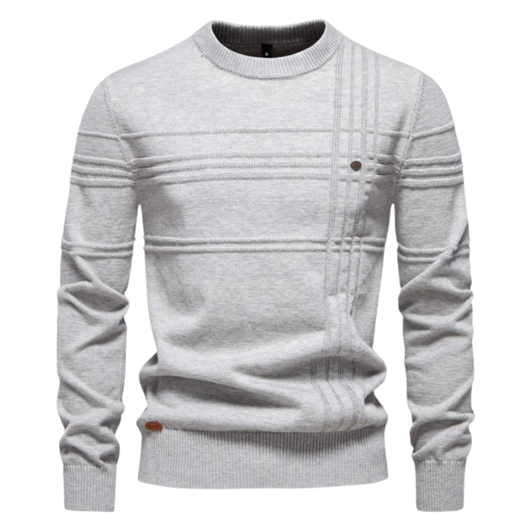 Bryson | Baumwoll-Herrenpullover mit Streifenmuster