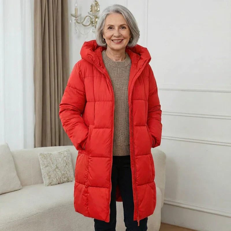 SANNE™ | Lange Gewatteerde Winterjacke mit Warmem Komfort und Zeitlosem Stil