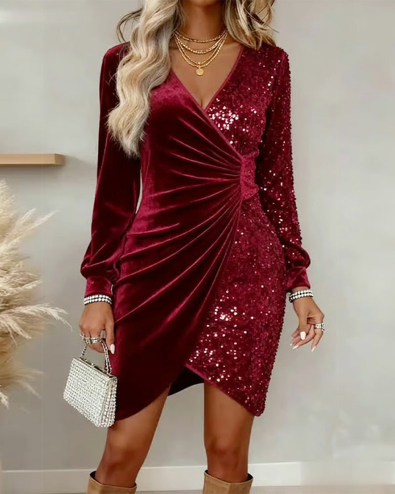 Emilia | Festliches Midi-Kleid mit V-Ausschnitt