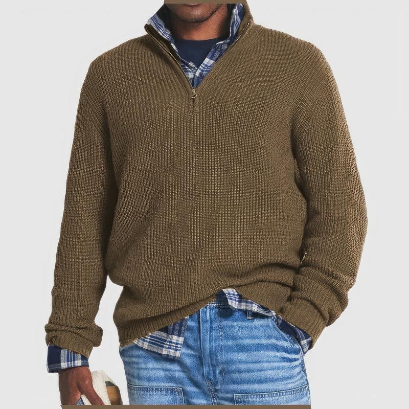 Finn | Eleganter Pullover mit Reißverschlusskragen