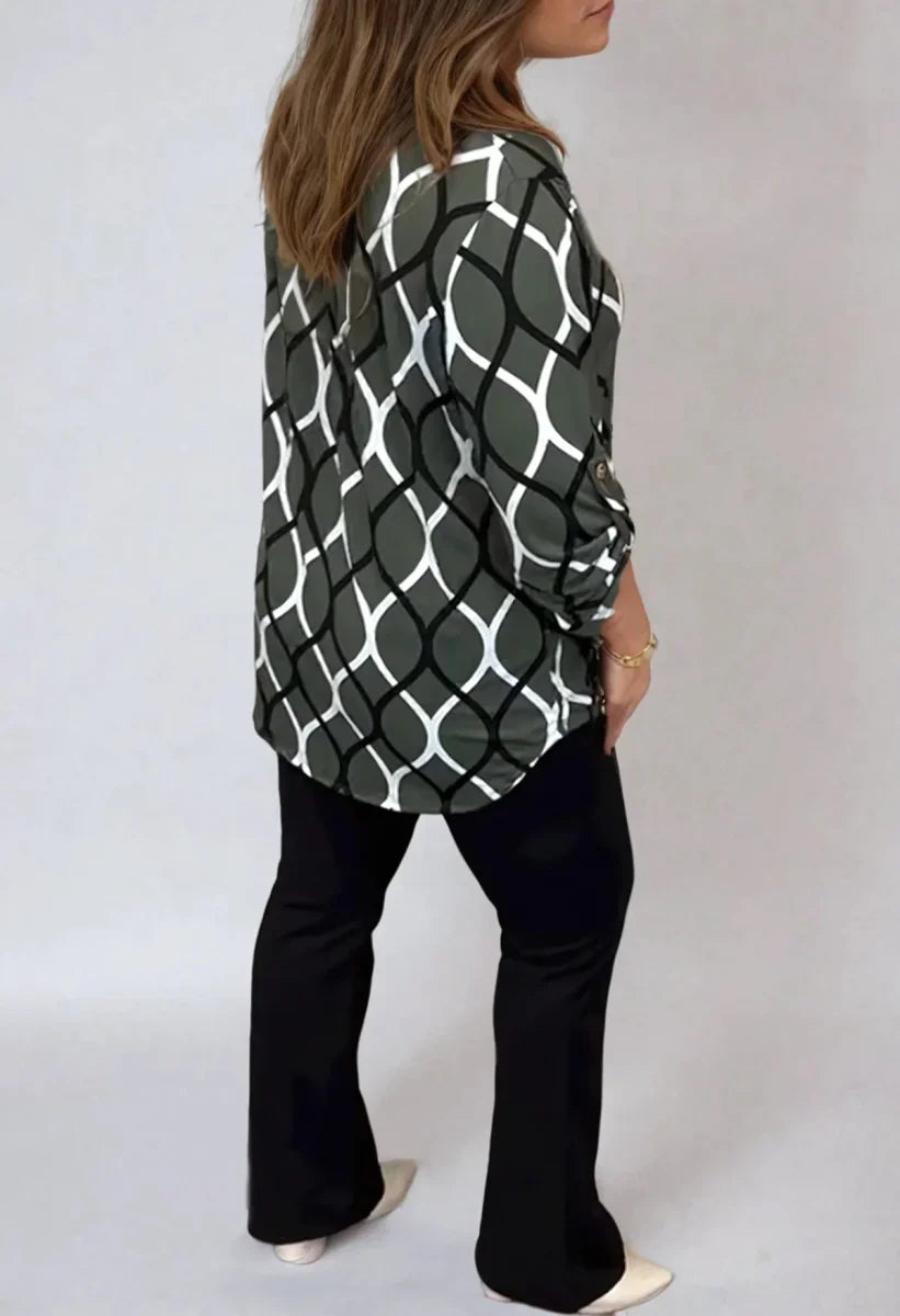 Jannita™ | Legere Bluse mit langen Ärmeln und elegantem Muster