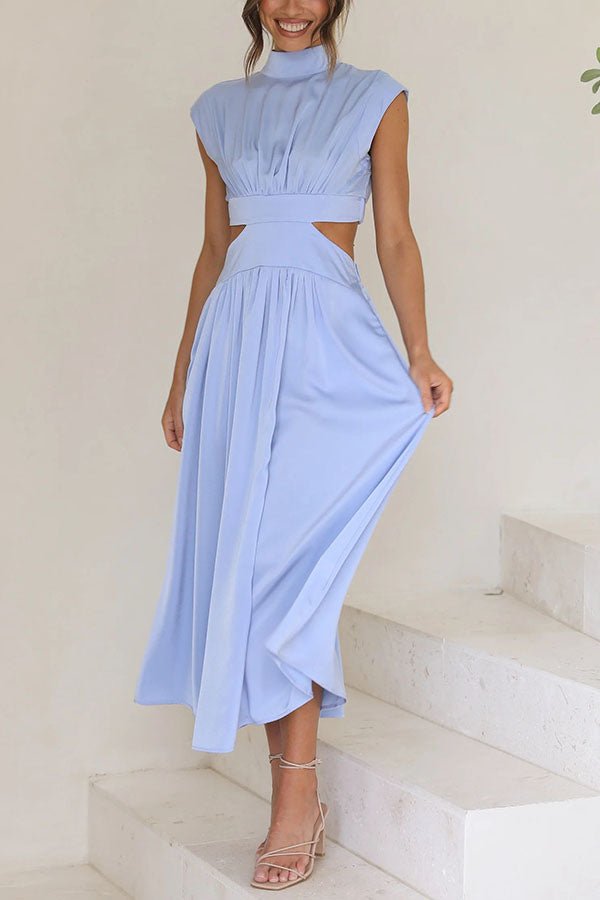 Quincy | Midi-Kleid mit Cut-Out und Taschen