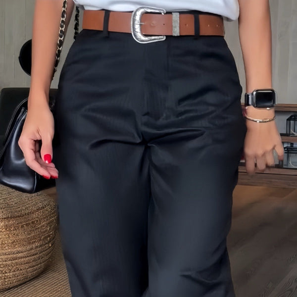 MATHILDA | ELEGANTE, FIGURBETONENDE HOSE MIT STREIFEN