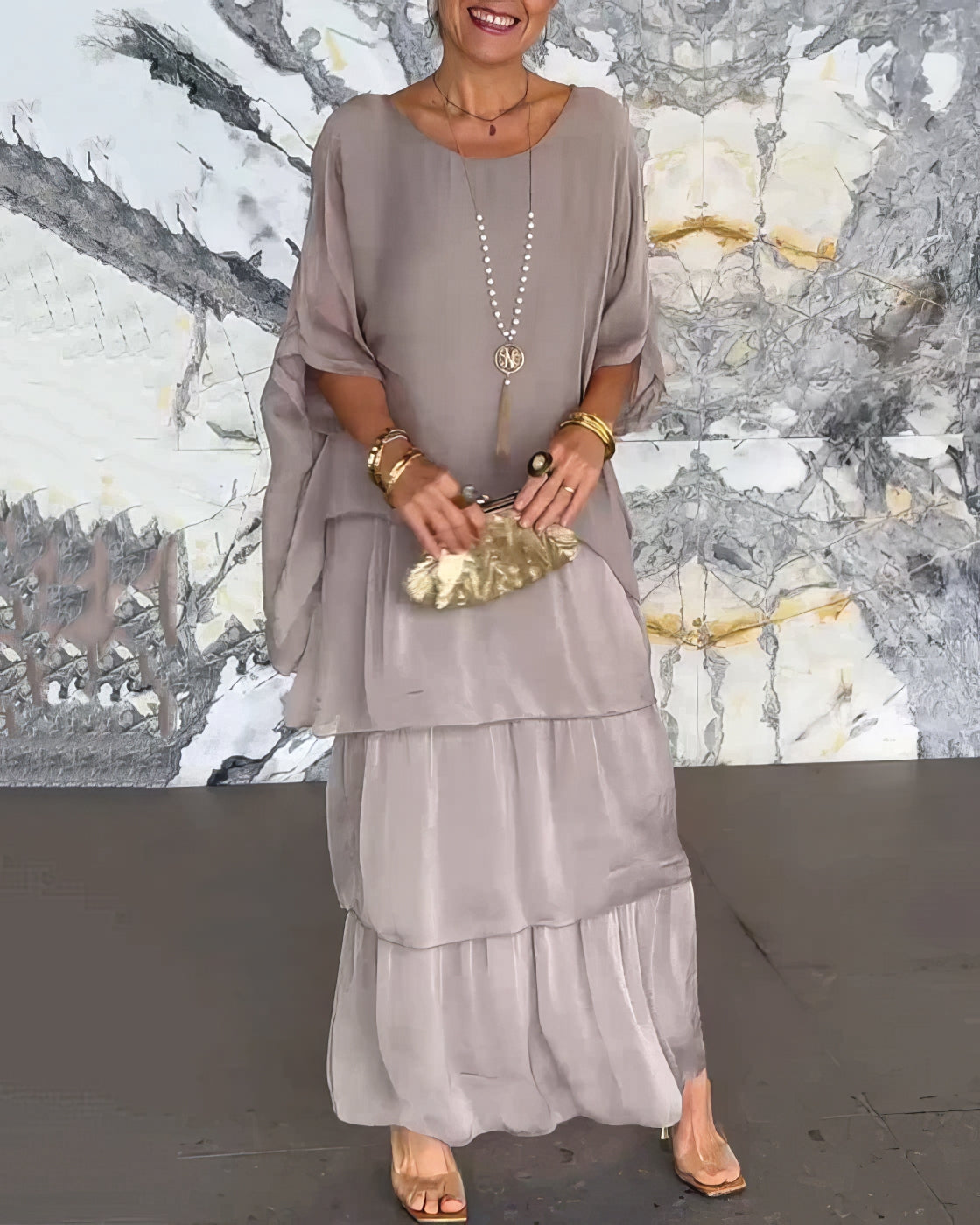 Caroline | Elegantes Maxi-Kleid Bequem für Alle Anlässe
