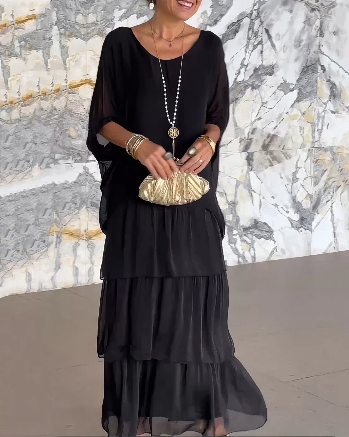 Caroline | Elegantes Maxi-Kleid Bequem für Alle Anlässe