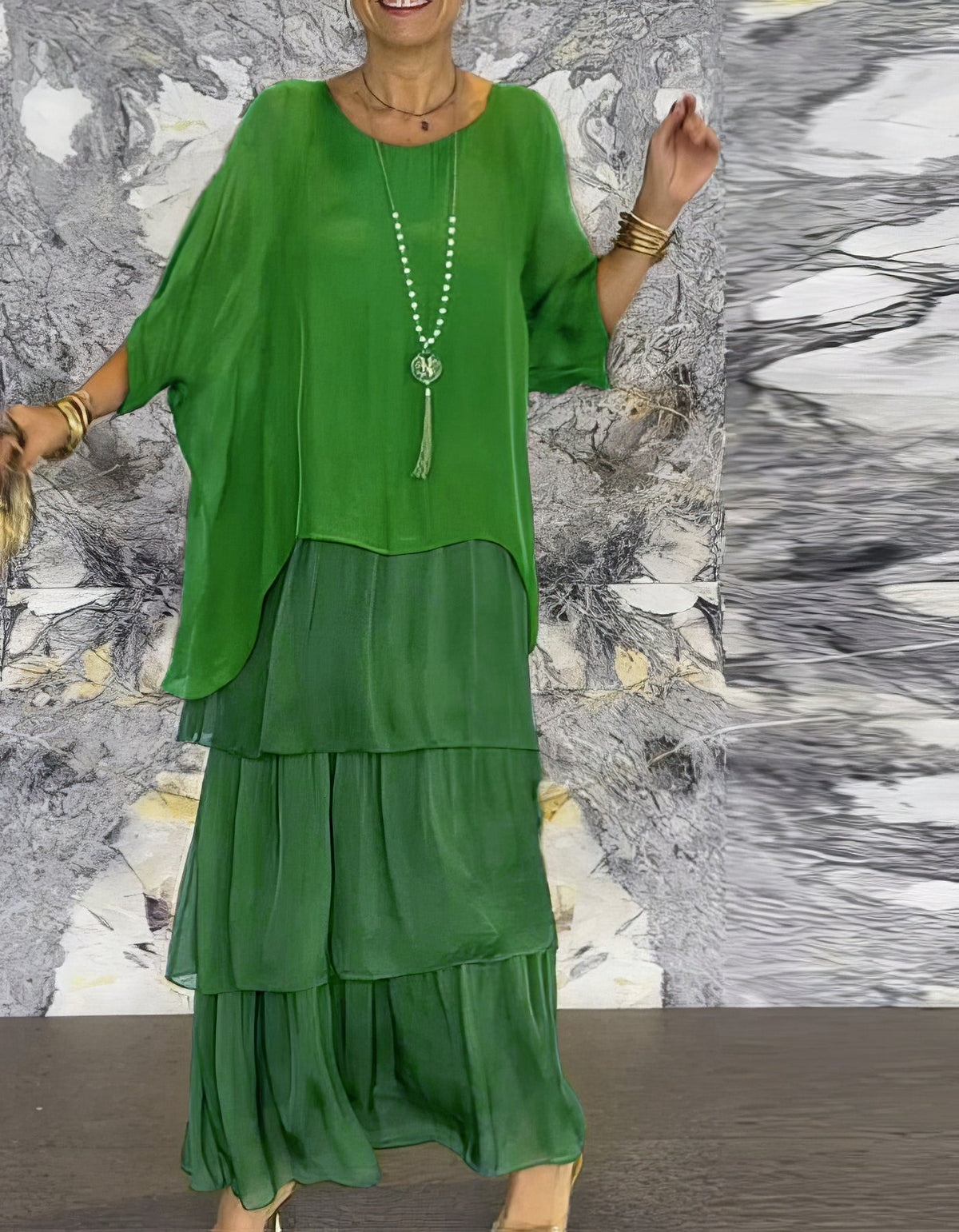 Caroline | Elegantes Maxi-Kleid Bequem für Alle Anlässe