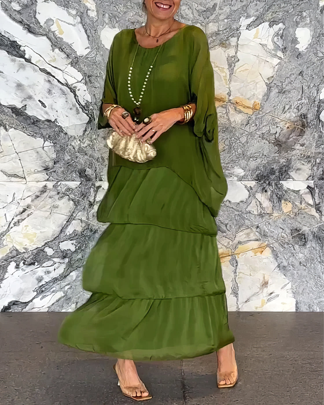 Caroline | Elegantes Maxi-Kleid Bequem für Alle Anlässe