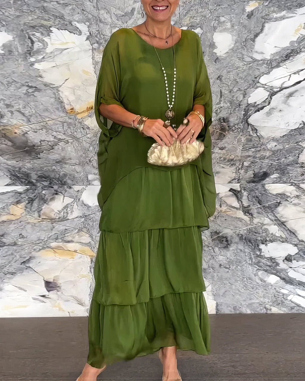 Caroline | Elegantes Maxi-Kleid Bequem für Alle Anlässe