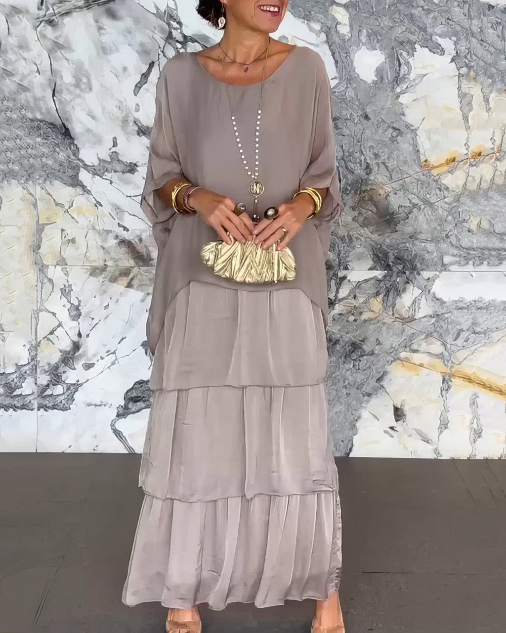 Caroline | Elegantes Maxi-Kleid Bequem für Alle Anlässe